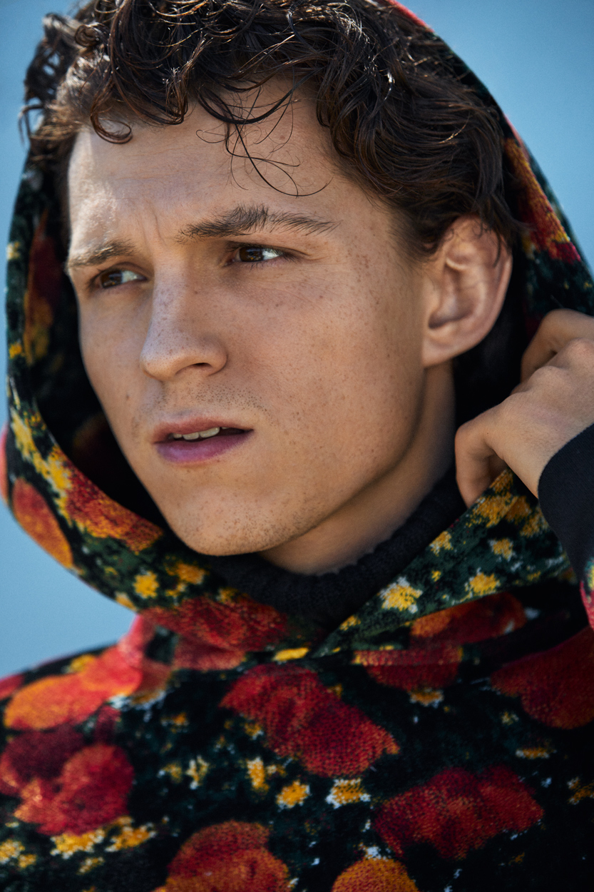 Celebrity Photographer Michael Schwartz: Tom Holland for Icon magazine cover in Vuitton hoodie