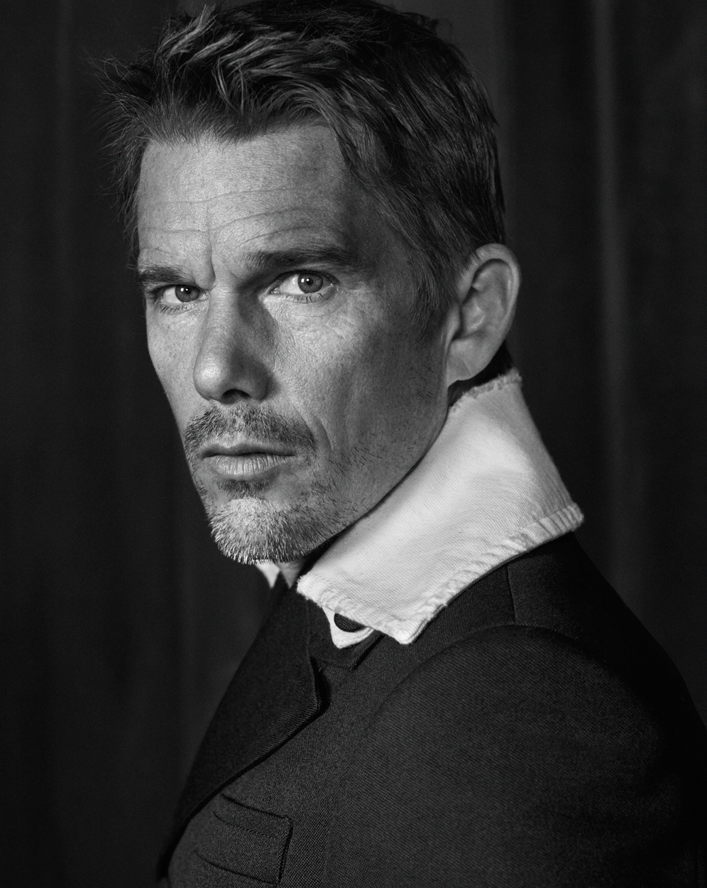 Celebrity Photographer Michael Schwartz: Ethan Hawke for Icon Magazine cover in Prada